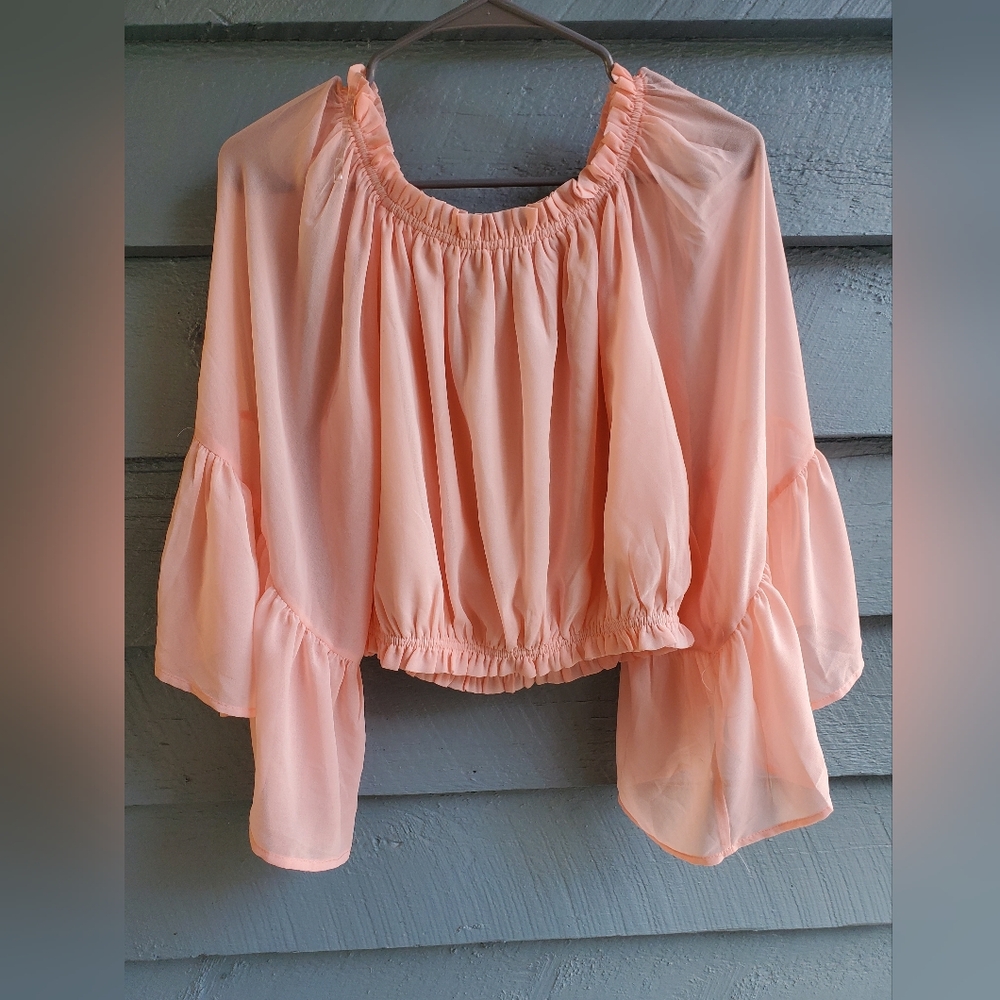 Peach Off-Shoulder Women's Top